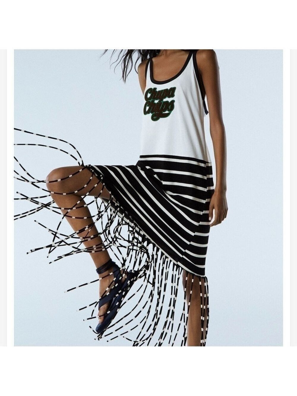 Zara NWT CHUPA CHUPS® DRESS WITH FRINGING SZ M